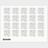 Sticker Carré Mini insectes et mini créatures (Feuille)