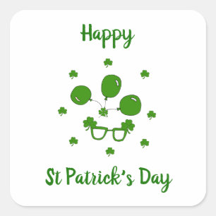 Sticker Carré Mini Mignonne Bonne St Patrick Joyeuse Journée
