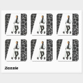 Sticker Carré Mini-shirt noir et blanc mi-siècle (Feuille)