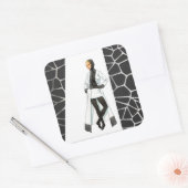 Sticker Carré Mini-shirt noir et blanc mi-siècle (Enveloppe)