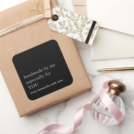 Sticker Carré Miniature artisanale spécialement pour vous noir b (Cadeaux)