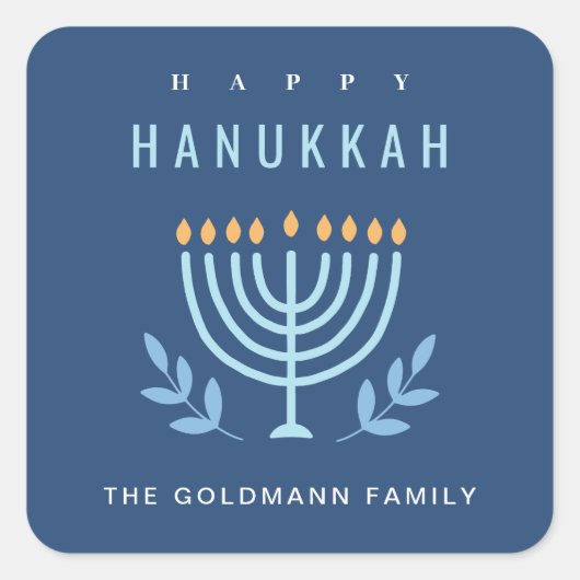 Sticker Carré Miniature Bleue Simple Limite Bougies Bonne Hanouk (Devant)