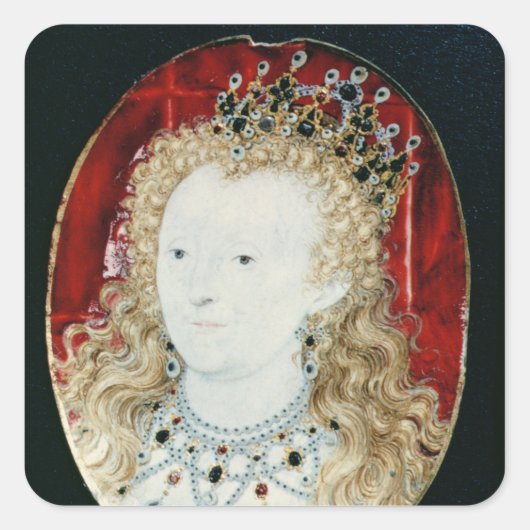 Sticker Carré Miniature de la reine Elizabeth I (Devant)