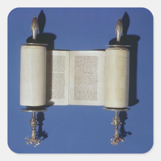 Sticker Carré Miniature Torah Scroll, 1765 (Devant)