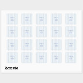Sticker Carré Minimal and Chic Blue French Personalized Wedding  (Feuille)