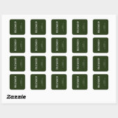 Sticker Carré Minimal BLESSED | Vert forêt de fêtes (Feuille)