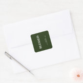 Sticker Carré Minimal BLESSED | Vert forêt de fêtes (Enveloppe)