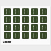 Sticker Carré Minimal GRATEFUL | Vert forêt de vacances (Feuille)