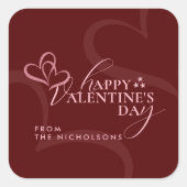 Sticker Carré Minimal Modern Elegant Typography Valentine's Day (Devant)