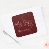 Sticker Carré Minimal Modern Elegant Typography Valentine's Day (Enveloppe)