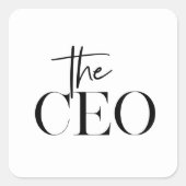 Sticker Carré Minimal moderne Le PDG Noir (Devant)
