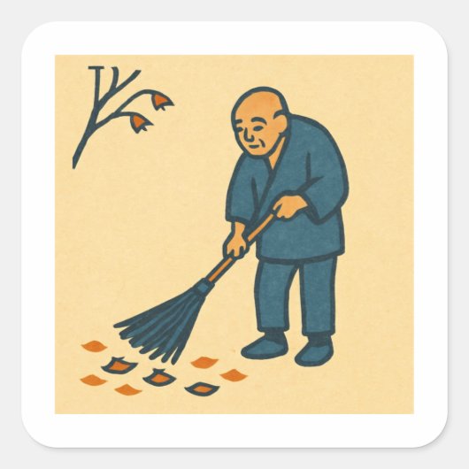 Sticker Carré Minimal Moments of Daily Life (Devant)