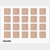Sticker Carré Minimal Neutral Modern Baby Shower (Feuille)
