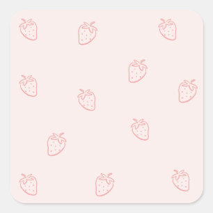 Sticker Carré Minimalisme de la Fraise