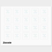 Sticker Carré Minimalist Aqua Wedding Seals Modern Calligraphy (Feuille)