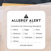 Minimalist Black and White Allergy Alert