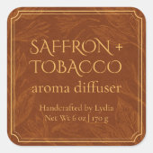 Sticker Carré Minimalist Botanical Reed Diffuser Label Template (Devant)