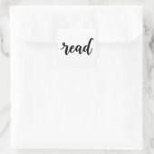 Sticker Carré Minimalist Modern Cursive "read" Calligraphy (Sac)