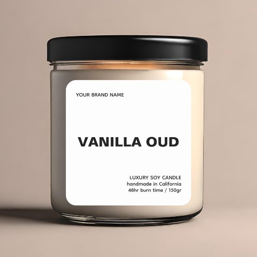 Sticker Carré Minimalist modern white luxury candle