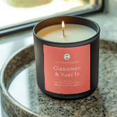 Sticker Carré Minimalist Salmon Candle Product Label