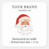 Sticker Carré Minimalist Santa Christmas Candle (Devant)