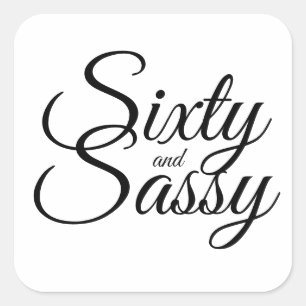 Sticker Carré Minimaliste 60 et Sassy 60e Noir Blanc