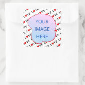 Sticker Carré Minimaliste d'AMOUR blanc (Sac)