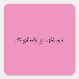Sticker Carré Minimaliste personnalisé customisé nom couleur ros
