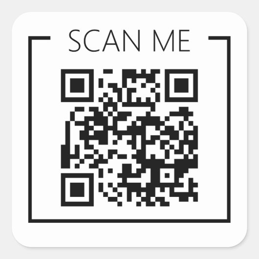 Sticker Carré Minimaliste QR Code Scan Me Business (Devant)