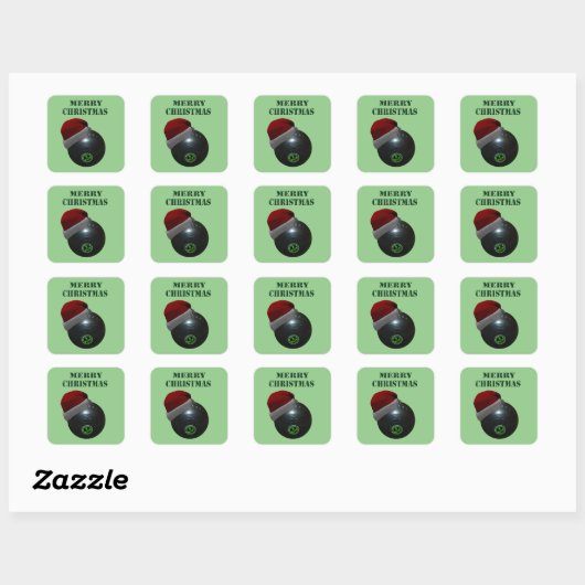 Sticker Carré Minimalists Bows Joyeux Noël, (Feuille)