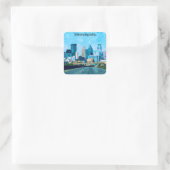 Sticker Carré Minneapolis Minnesota Travel Skyline (Sac)