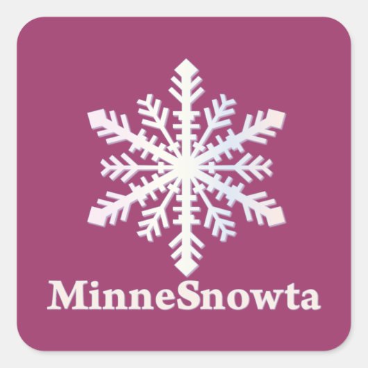 Sticker Carré MinneSnowta avec flocon de neige (Devant)