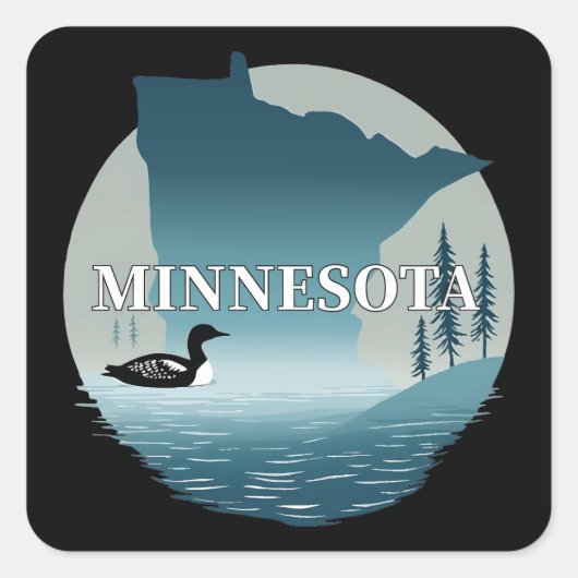 Sticker Carré Minnesota États-Unis d'Amérique (Devant)
