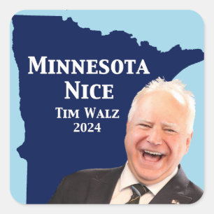 Sticker Carré Minnesota Nice Tim Walz