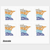 Sticker Carré Minnesota Nickname Word Art (Feuille)