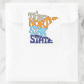 Sticker Carré Minnesota Nickname Word Art (Sac)