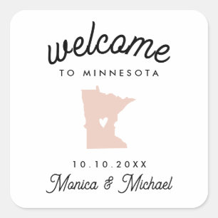 Sticker Carré MINNESOTA State Destination Mariage N'IMPORTE QUEL