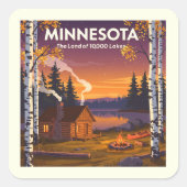 Sticker Carré Minnesota vintage (Devant)