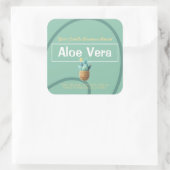 Sticker Carré Mint Aloe Vera Cute Style Moderne Bougies Étiquett (Sac)