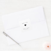 Sticker Carré Mint To Be Modern Black and White Wedding Favorise (Enveloppe)