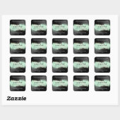 Sticker Carré Minty Black Fraîche Et Pastel Green Lip Balm (Feuille)
