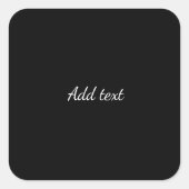 Sticker Carré Minuit noir, texte blanc, modèle (Devant)