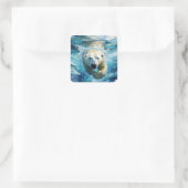 Sticker Carré Mirage arctique : Le Monarque de la natation (Sac)