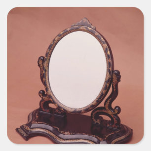 Sticker Carré Miroir en papier-mache peint en or, vers 1890