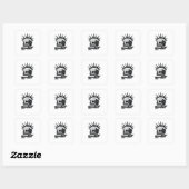 Sticker Carré Misfit Skull Creative Character Art Style  (Feuille)