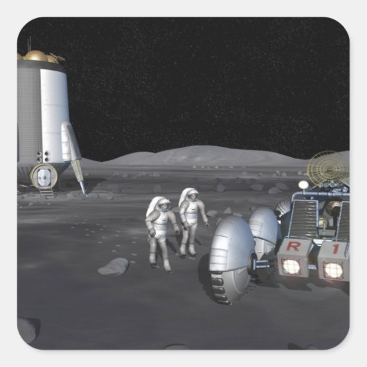 Sticker Carré Missions d'exploration spatiale futures 3 (Devant)
