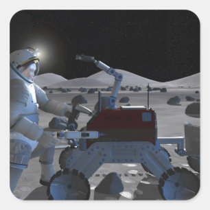 Sticker Carré Missions d'exploration spatiale futures 7