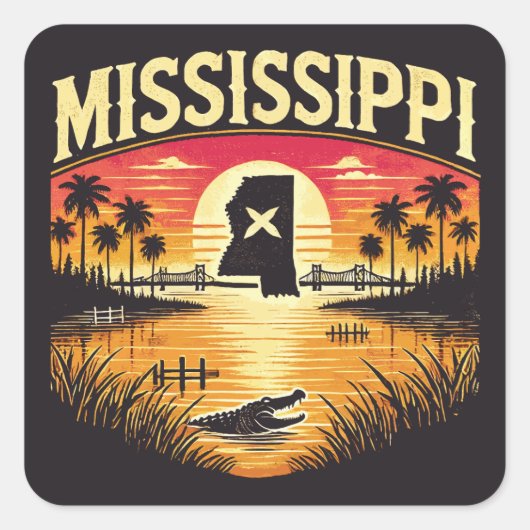 Sticker Carré Mississippi (Devant)