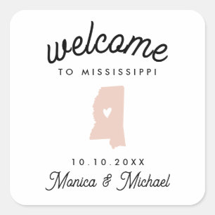 Sticker Carré MISSISSIPPI État Destination Mariage N'IMPORTE QUE