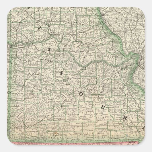 Sticker Carré Missouri et Arkansas (Devant)